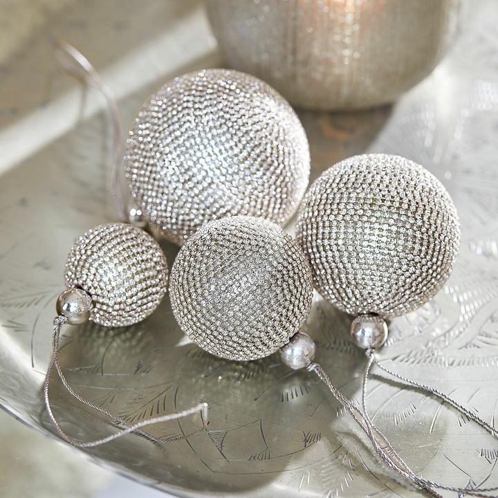 Actual product image Loberon Weihnachtskugel 4er Set Varnor silber (4x)