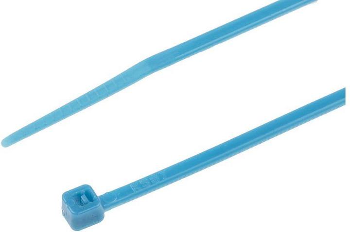 Actual product image RS PRO Cable tie,blue,2,5x200mm (Plastic cable ties, 203 mm, 100 pcs.)