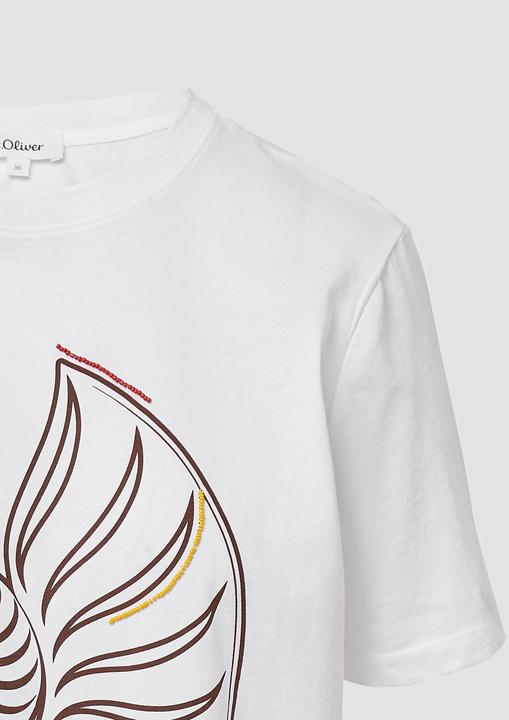 Immagine prodotto S.Oliver T-Shirt Jersey-T-Shirt mit Frontprint und Schmuckperlen (40)
