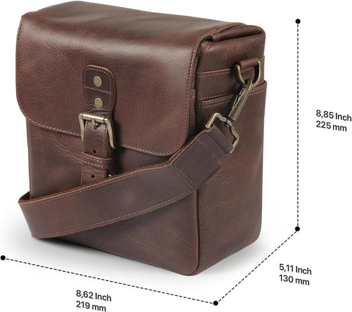 Produktbild MegaGear Borsa Messenger per Fotocamera in Vera Pelle (Kamera Schultertasche)