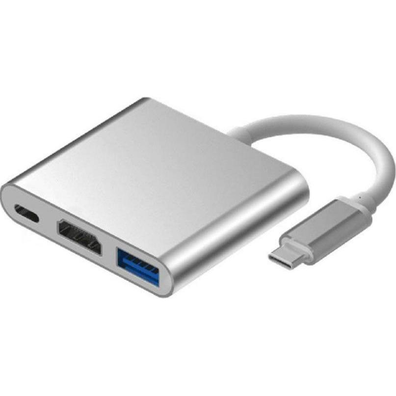 iLike HD1 3in1 USB-C (Type-C) Plug to HDMI 4K / USB 3.0 / USB-C Female Audio&Video Cable Adapter (USB Typ-C, 11 cm), Dat...