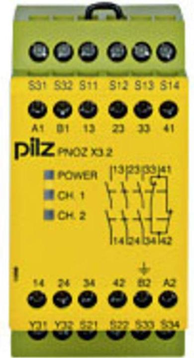 Produktbild Pilz GmbH & Co. KG Not-Aus-Schaltgerät 230AC24DC3n/o1n/c1so PNOZ X3.2#774309