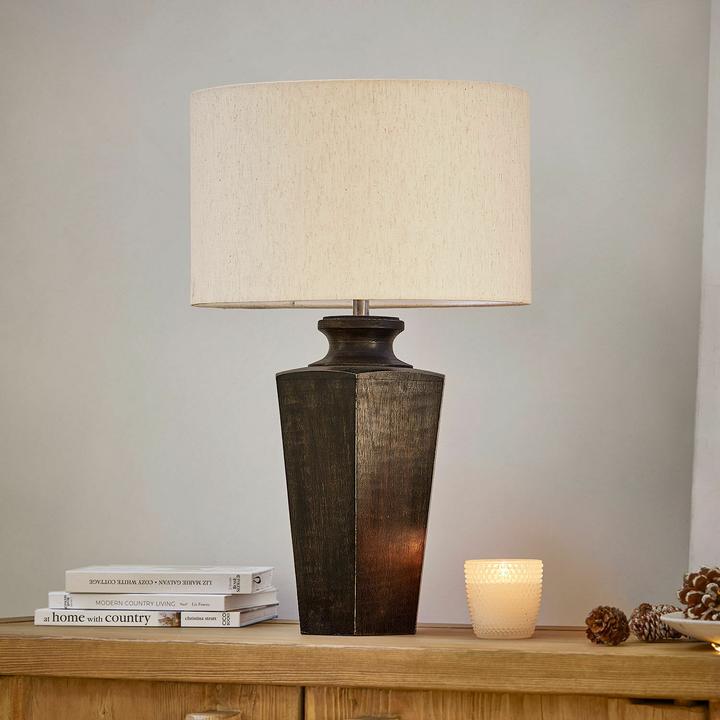 Image du produit Loberon Tischlampe Lyndhurst schwarz/beige (E27)