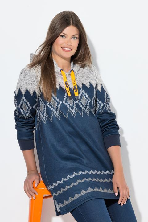 Immagine prodotto Laurasøn Pullover lungo in maglia e pile con stile norvegese, cappuccio e maniche lunghe (54)