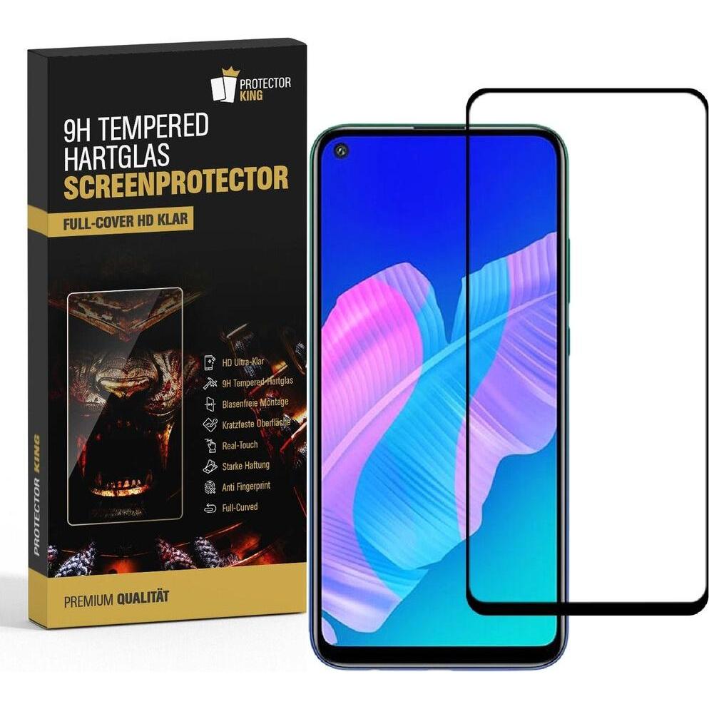 Protectorking 3x echtes Tempered 9H Panzerhartglas 3D KLAR (3 Stück, Huawei P40 Lite E), Smartphone Schutzfolie