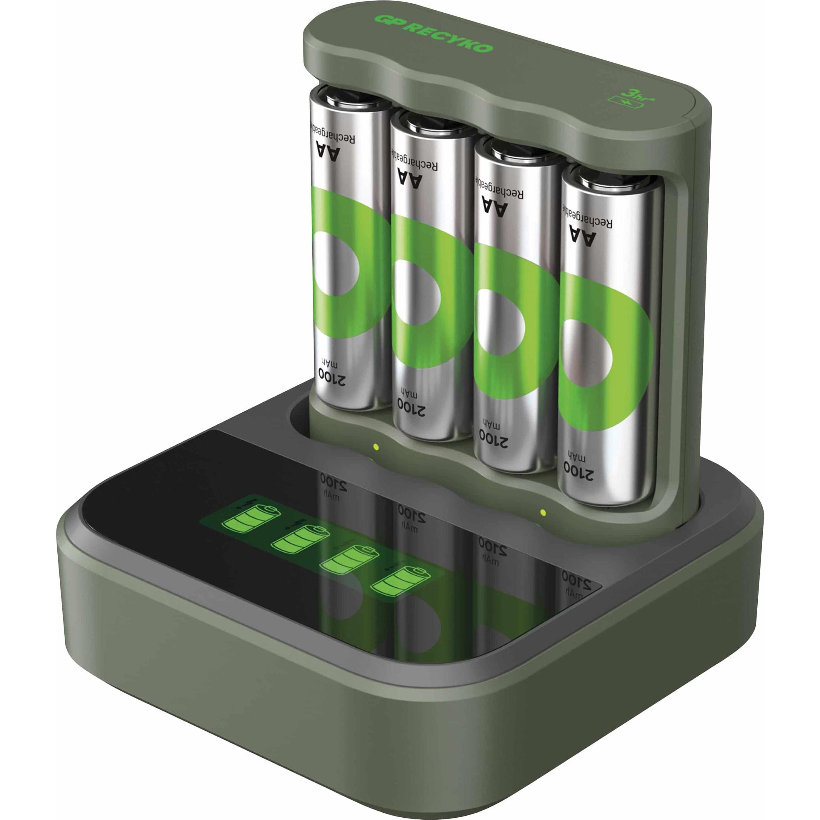 GP Batteries Battery Recharger (1 Stk., AA, 2100 mAh, Ladegerät inkl. Akku), Akku Ladegerät