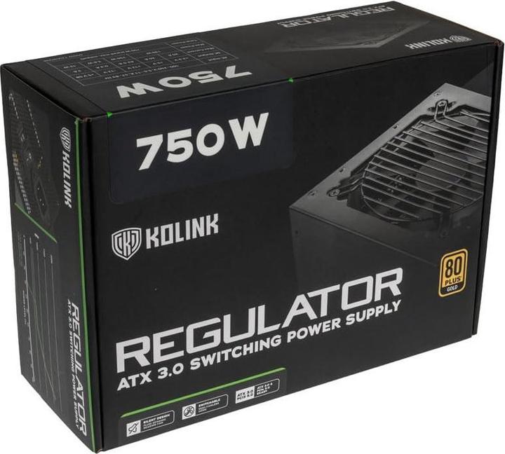 Actual product image Kolink Regulator 80 PLUS Gold power supply, ATX 3.0, PCIe 5.0, modular - 750 Watt (750 W)