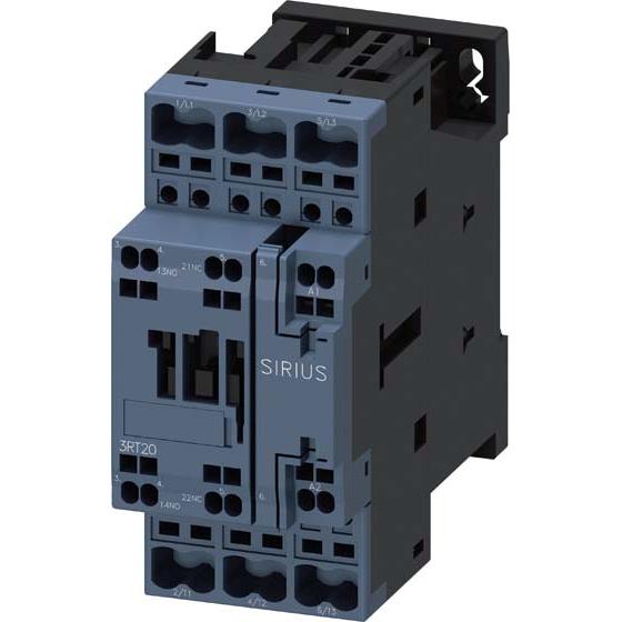 Siemens Schütz, AC-3e, 25 A/11 kW/400V, 3-polig, AC 48V/50Hz, 1S+1Ö, Federzuganschluss 3RT20262AH00, Relais