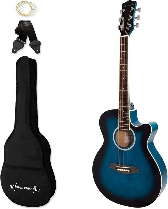 Actual product image World Rhythm Beginner Acoustic Guitar with Cutaway Body for Young Players (Acoustic guitar)