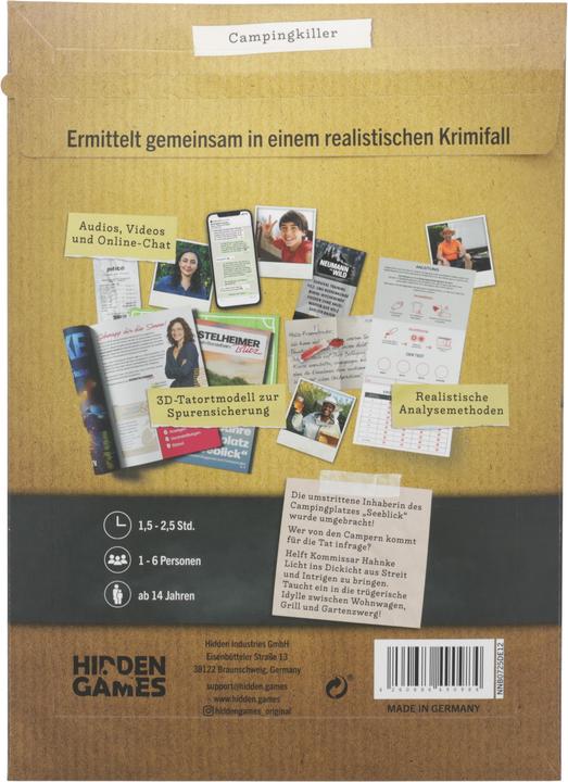 Image du produit Hidden Games Campingkiller - Jeu de piste (Allemand, 1 - 6 Joueur)
