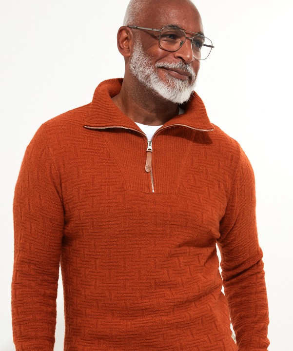 Produktbild Joe Browns Textured Knit Funnel Neck 1/4 Zip Sweater (XXL)