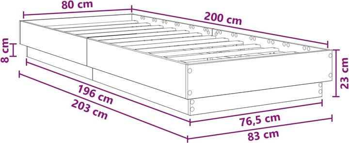 Produktbild vidaXL Bettrahmen (80 x 200 cm)