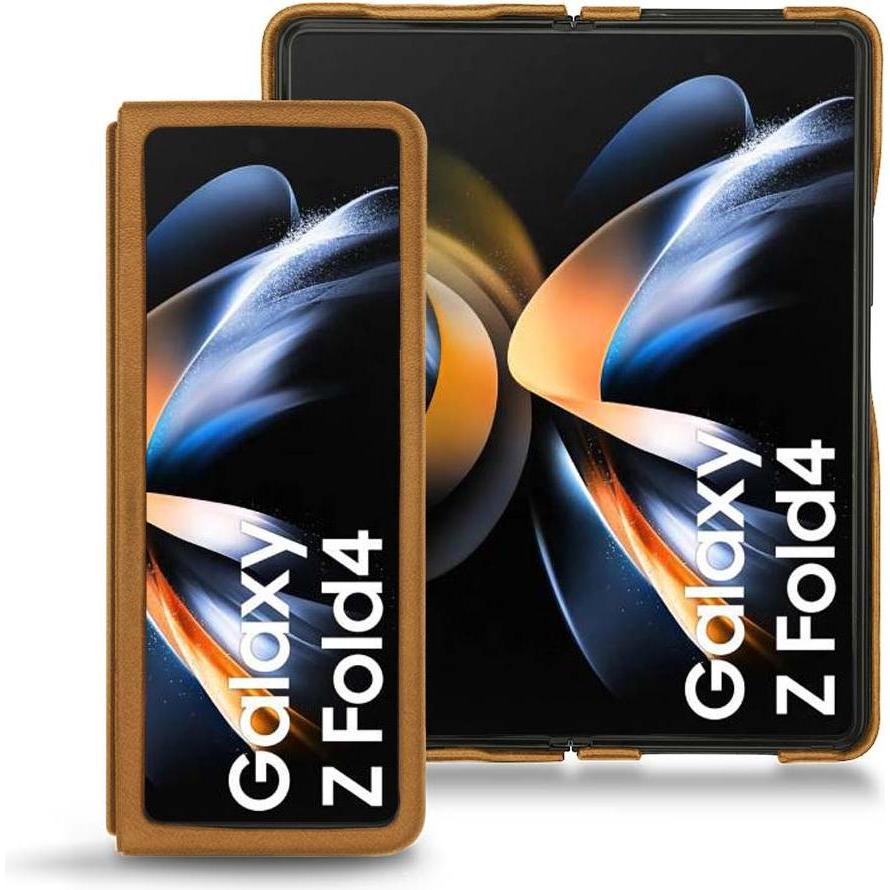 Thumbnail - Noreve Lederschutzhülle Samsung Galaxy Z Fold4 (Samsung Galaxy Z Fold4), Smartphone Hülle, Braun