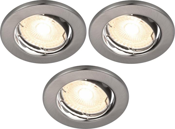 Actual product image Nordlux Canis 2700 3-pack LED recessed light GU10 3x4.9W dimmable warm white nickel 49330155 (GU10)