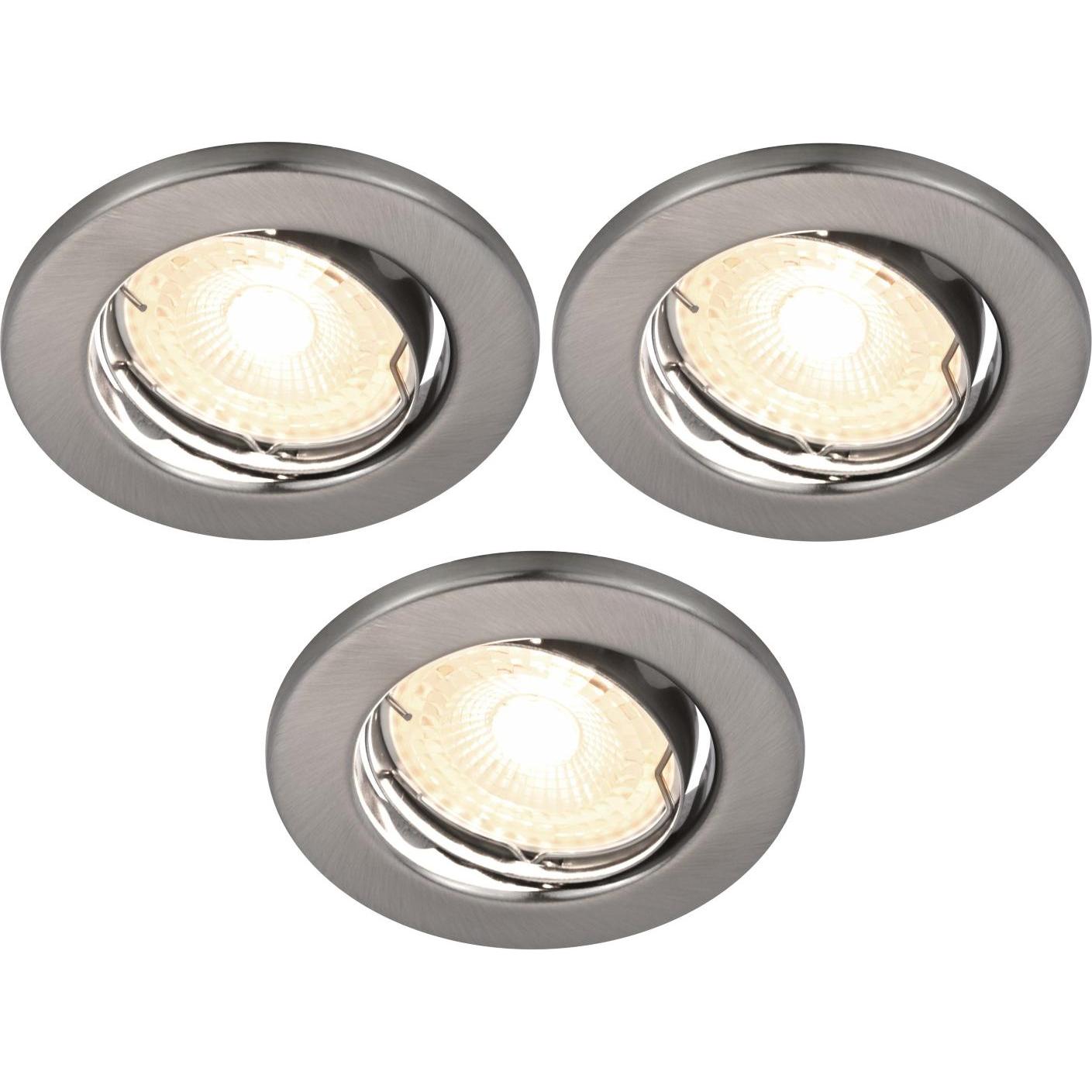 Thumbnail - Nordlux, Wandleuchte + Deckenleuchte, Canis 2700 3er-Pack LED Einbauleuchte GU10 3x4.9W dimmbar Warmweiss Nickel 4933015...