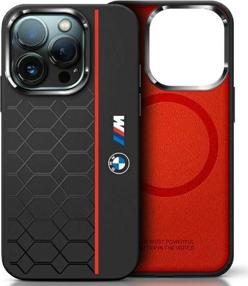Produktbild BMW BMHMP16X23SHER iPhone 16 Pro Max 6.9" czarny/black hardcase Silicone Hexagon Red Line MagSa (Apple iPhone 16 Pro Max)