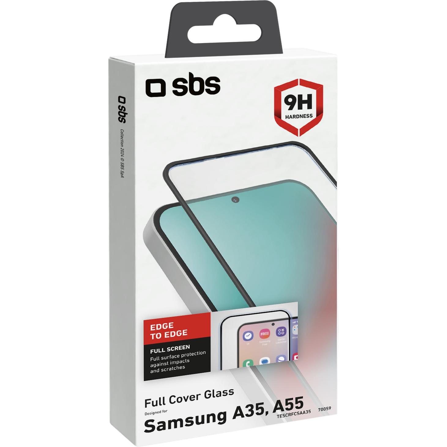 Thumbnail - SBS Full Cover Glass (1 Stück, Samsung Galaxy A55, Samsung Galaxy A35), Smartphone Schutzfolie, Transparent