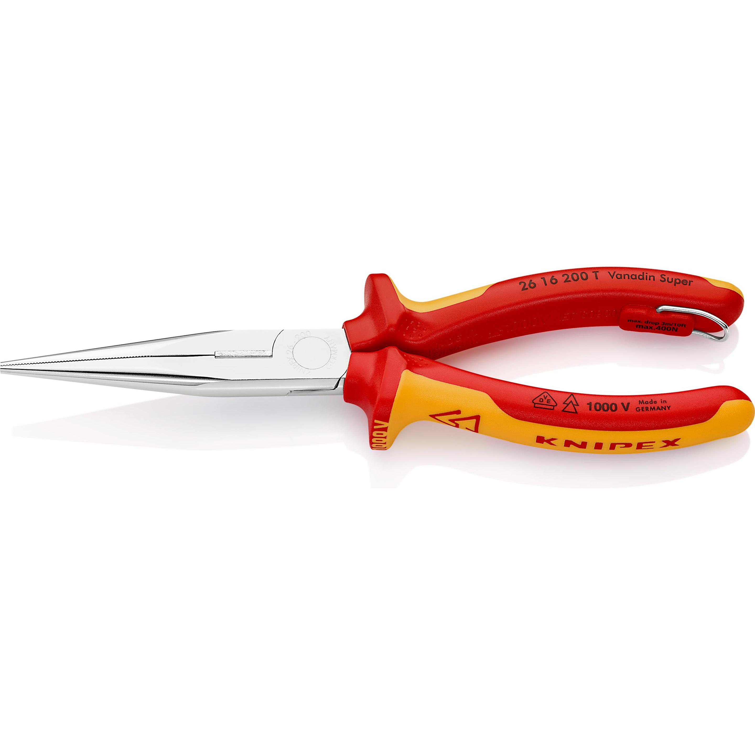 Knipex, Zange, Flachrundzange mit Schneide (200 mm)