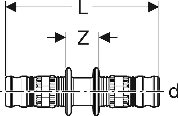 Actual product image Geberit Vertriebs GmbH Mepla coupling plastic (PVDF) 26mm (Pipe coupling)