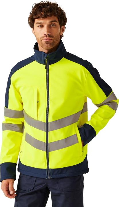 Actual product image Regatta Hi Vis Pro softshell work jacket reflective details (L)