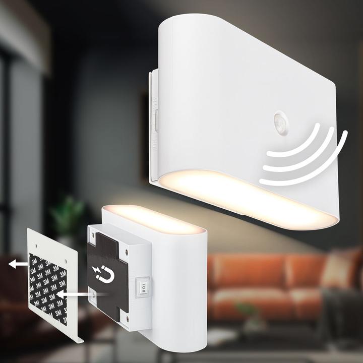 Produktbild Briloner CHET LED Akku Wandleuchte mit Sensor - Weiss (280 lm)