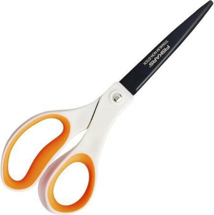 Actual product image Fiskars Titanium Non Stick™ Scissors white-orange 21.0 cm (21 cm)