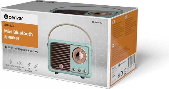 Produktbild Denver Retro BT-Lautsprecher BTP-203 (4 h, Akkubetrieb)