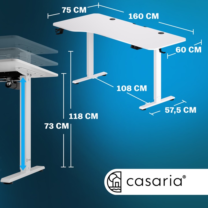 Actual product image Casaria Scrivania regolabile in altezza