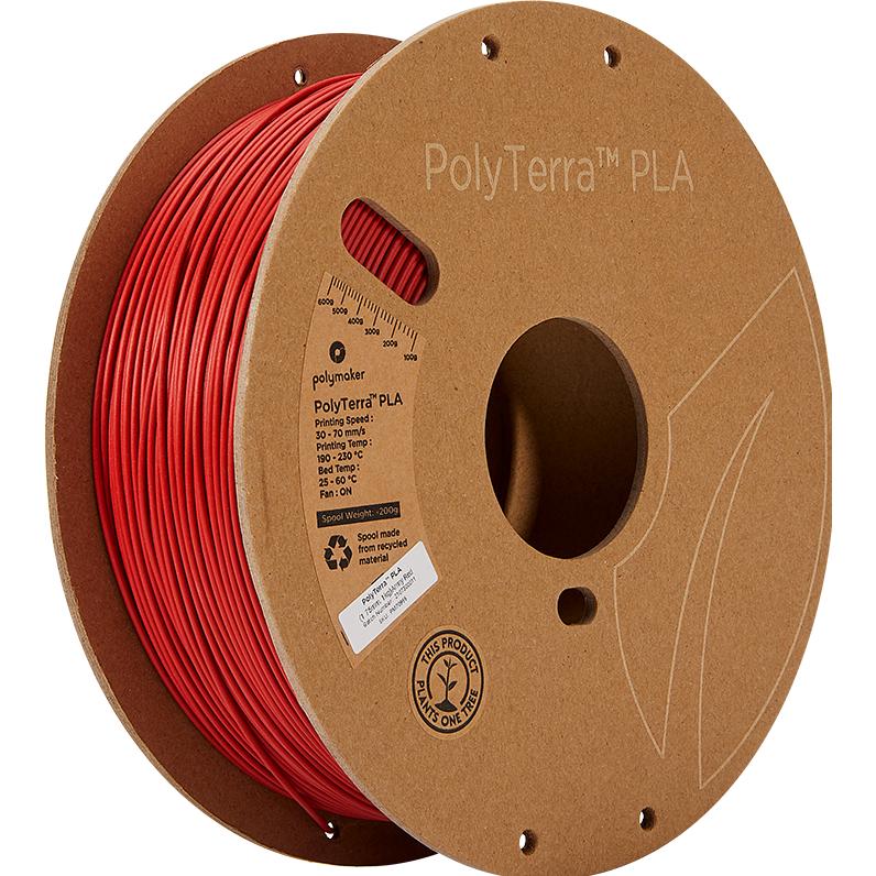 Thumbnail - Polymaker PolyTerra PLA (PLA, 1.75 mm, 1000 g, Rot), 3D Filament, Rot