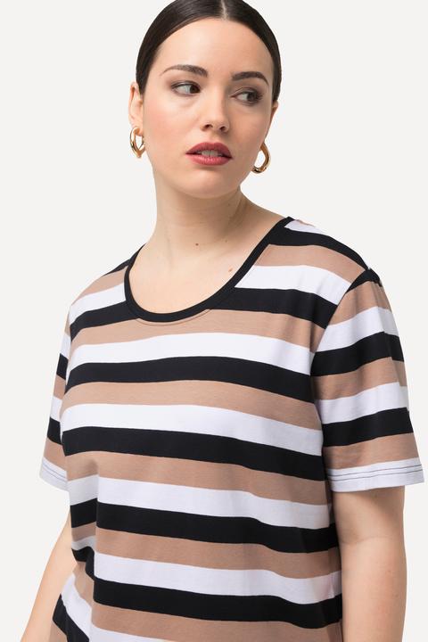 Produktbild Ulla Popken T-Shirt, Ringel, Rundhalsausschnitt, Halbarm (46, 48)