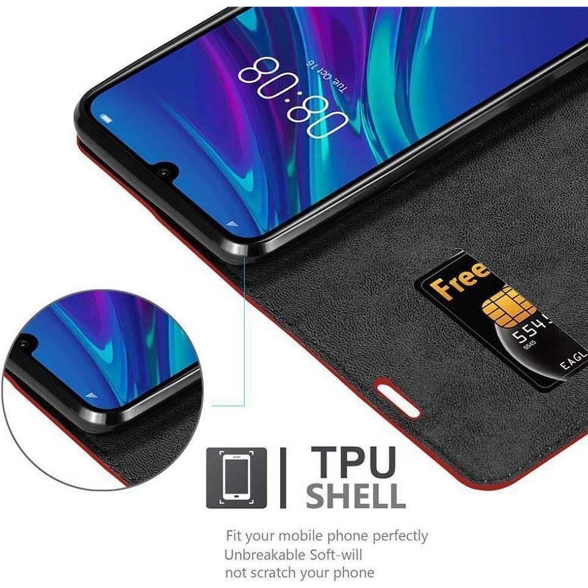 Thumbnail - Cadorabo Book Invisible Magnet Cover (Huawei Y6 (2019)), Smartphone Hülle, Rot