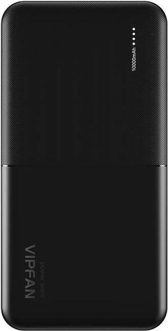 Actual product image Vipfan Powerbank Ultra-Thin F04 10000mAh, 2x USB (black) (10000 mAh)