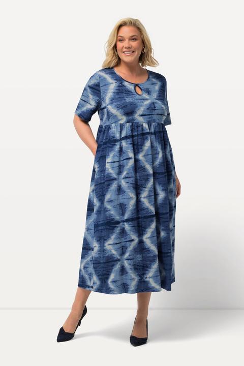 Immagine prodotto Ulla Popken Abito di jersey con stampa batik, scollo a girocollo, foro e mezze maniche (58)