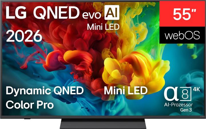 Produktbild LG 55QNED83B6A (55", QNED83B, Mini-LED, QNED, 2026)