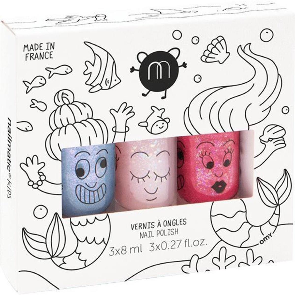 Nailmatic Kids Water-Based Nail Polish Mermaid 3 Pack Set (Farblack) (303MERMAID)