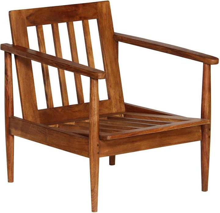 Produktbild vidaXL Sessel Schwarz Echtleder und Massivholz Akazie,Farbe