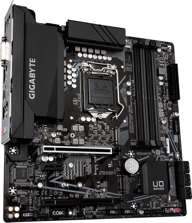 Actual product image Gigabyte Z590M - 1.0 - Motherboard - micro ATX - LGA1200 socket - Z590 - USB-C Gen1, USB (LGA 1200, Intel Z590 Express, mATX)