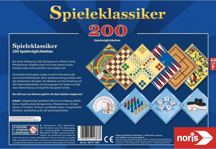 Produktbild Noris Spieleklassiker 200 Spielmöglichkeiten (Deutsch, 1 - 6 Spieler)