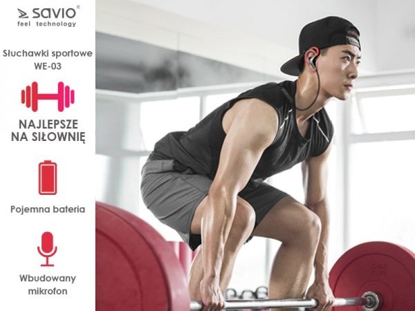 Produktbild Savio WE-03 Kabellose Bluetooth-Kopfhörer (keine Geräuschunterdrückung, 3 h, Kabellos)