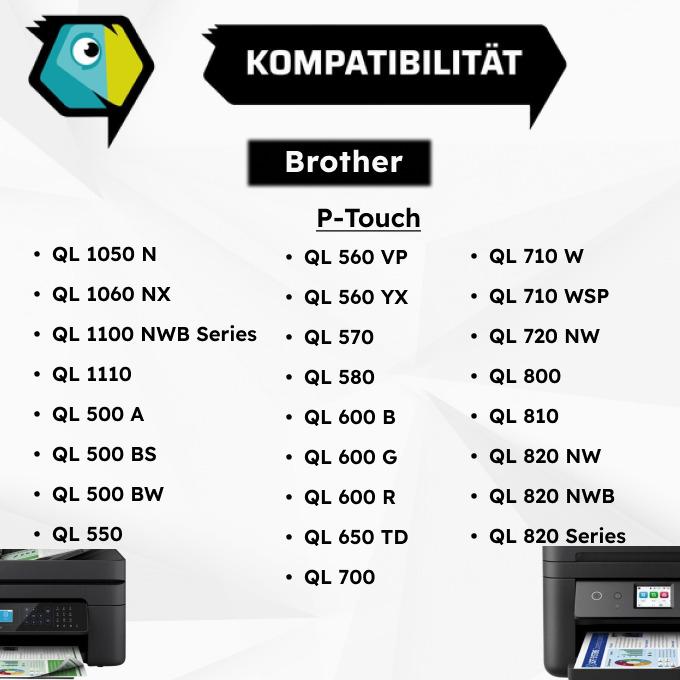Image du produit Inkadoo Compatible avec l'étiquette DK-11207 de Brother, incolore, convenant à Brother P-Touch QL 1050