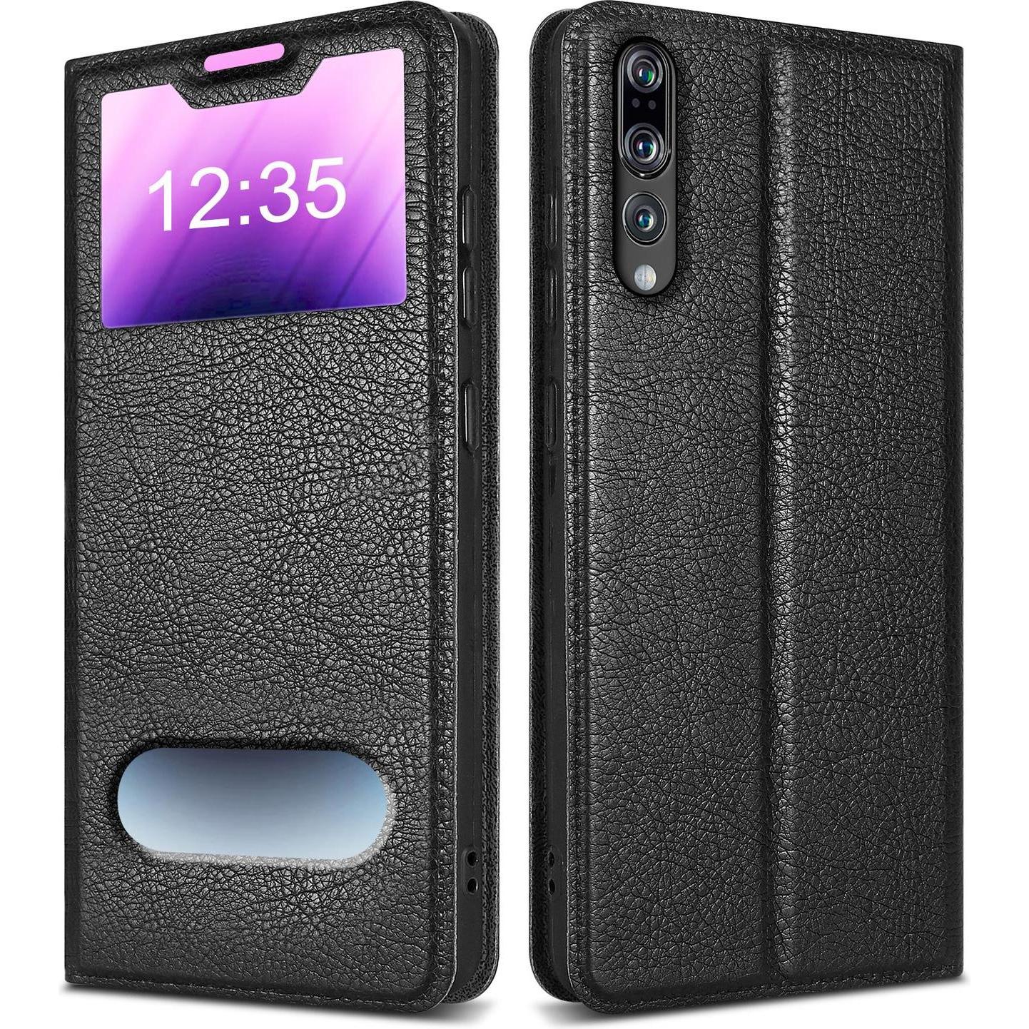 Cadorabo Book Hülle mit Doppelfenster für Huawei P20 PRO / P20 PLUS (Huawei P20 Pro, Huawei P20 Plus), Smartphone Hülle,...