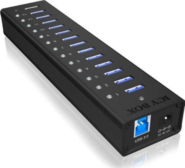 Icy Box 13 Port Hubmit USB Type-A Anschluss und 1x Ladeport, IB-AC6113 (USB-B, 13 Ports)