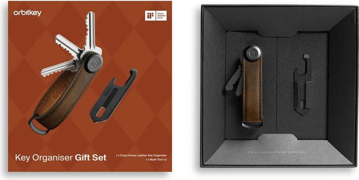 Immagine prodotto Orbitkey ​ - Gift Set - Crazy Horse Key Organiser Multitool V2 - Oak