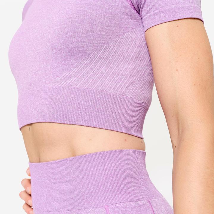 Produktbild Domyos T-Shirt Crop Top nahtloses Material - rosa (S)