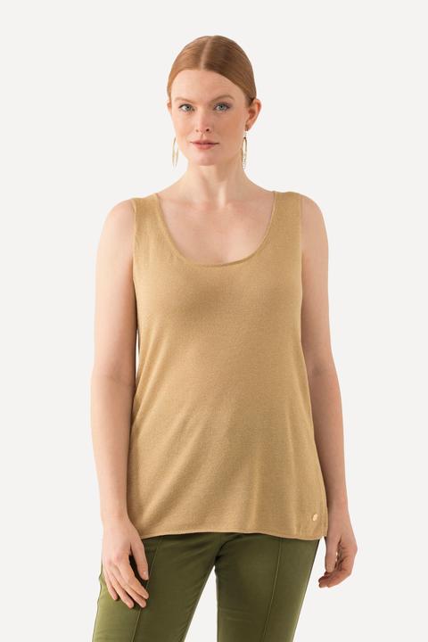 Immagine prodotto Ulla Popken Top smanicato in maglia con effetto glitter e scollo rotondo (42, 44)