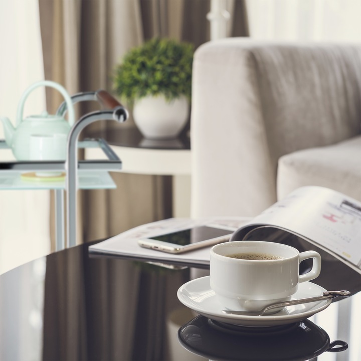 Actual product image Relaxdays Frosted Glass Side Trolley
