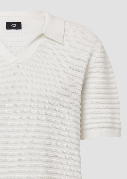 Produktbild S.Oliver Polo-Shirt Strickpolo mit offenem Kragen und Struktur (XXL)
