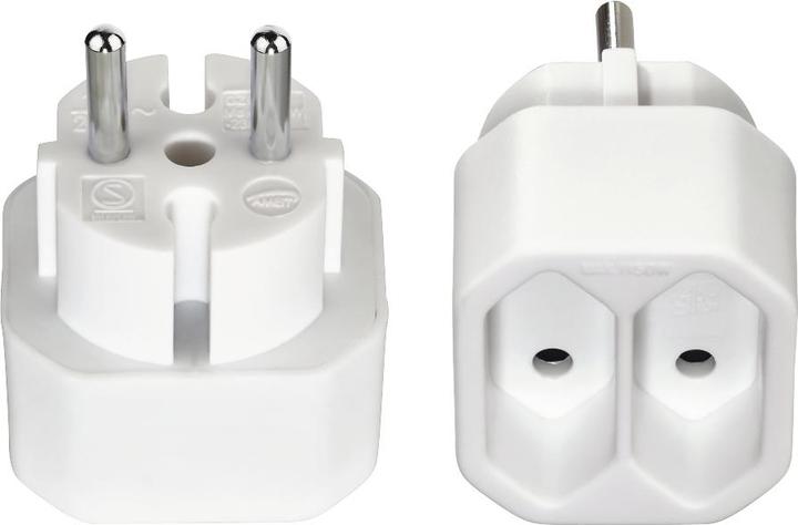 Image du produit Hama Adaptateur de prise 2x, 2x prise Euro, pack de deux, blanc (2 x)