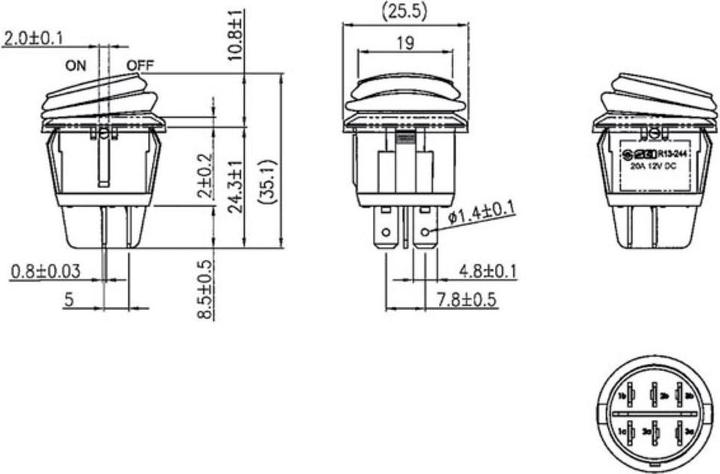 Produktbild Velleman Orange Led Illuminated Rocker Switch 2P Dpst On-Off 12 V