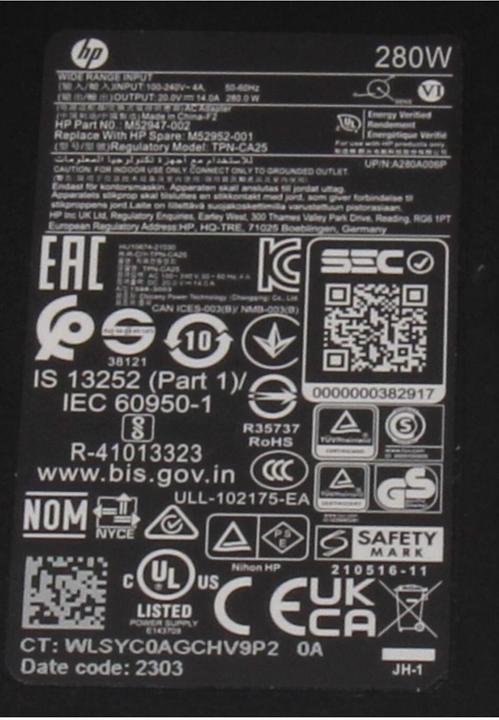 Produktbild HP M52952-001 (280 W)